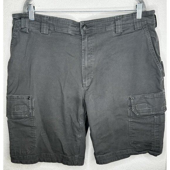 Duluth Trading Shorts Mens 42 Gray Flex Fire Hose Cargo Relaxed Fit Stretch 10" - Picture 1 of 11